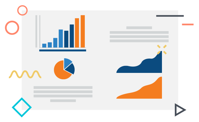 infographic design with pie charts, bar graphs that could be used for a presentation