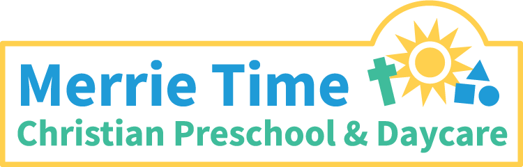a logo created for a daycare in bright blue, green and yellow colors