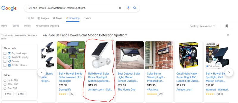 an example of an e-commerce search engine optimized product