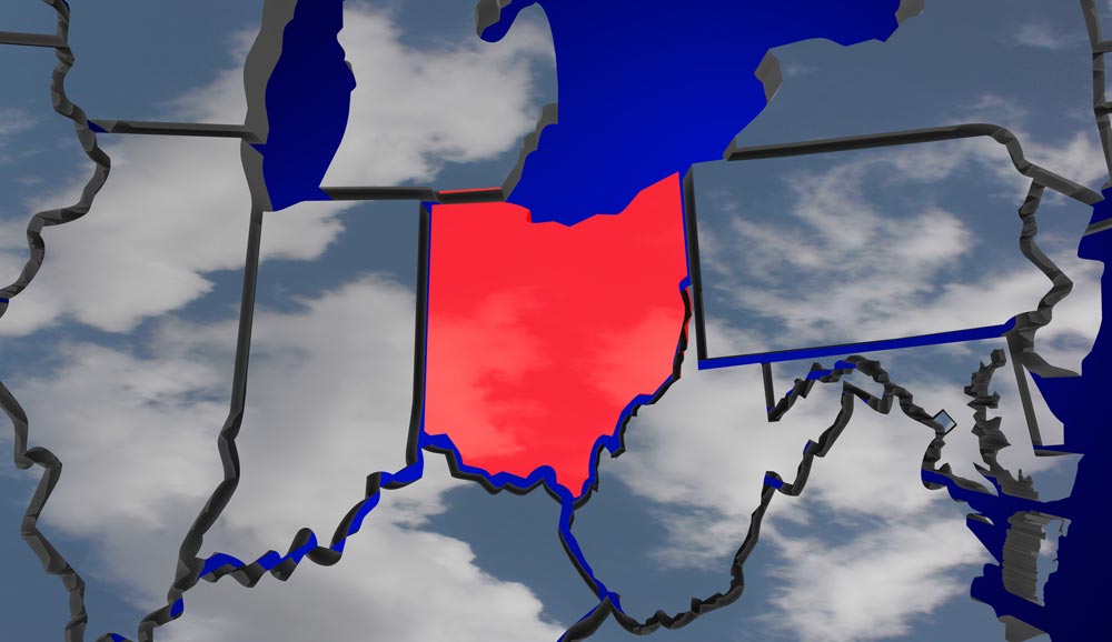 Ohio on the U.S. map