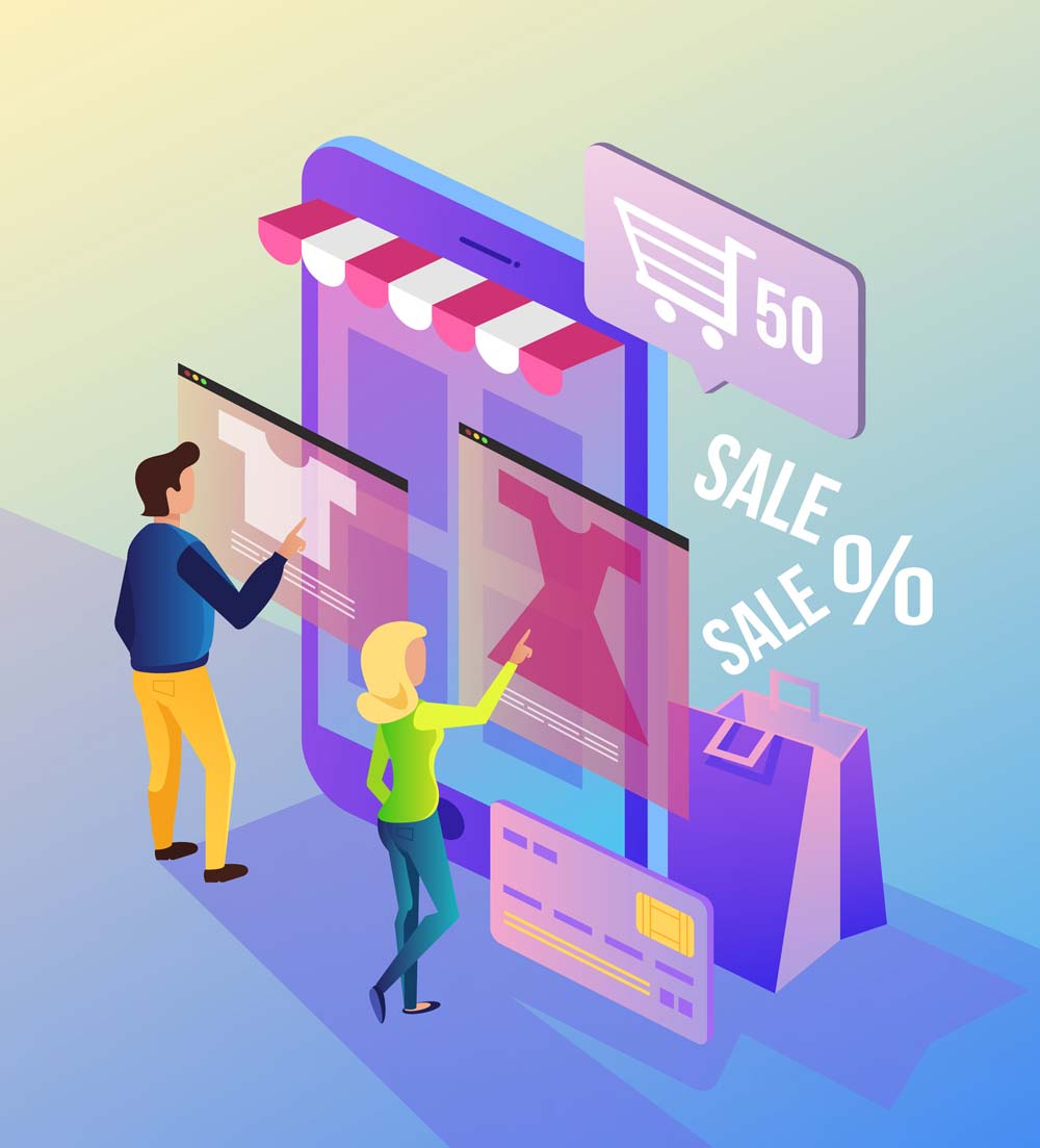 shopping cart online graphic
