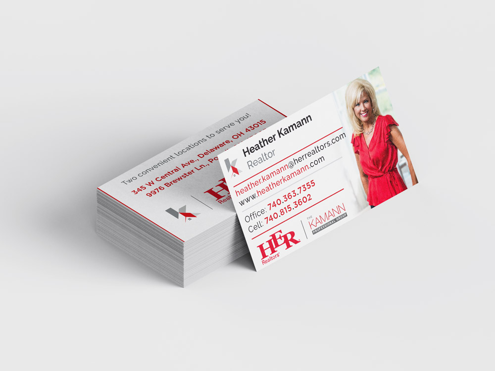 graphic design for a business cards for a Columbus realtor
