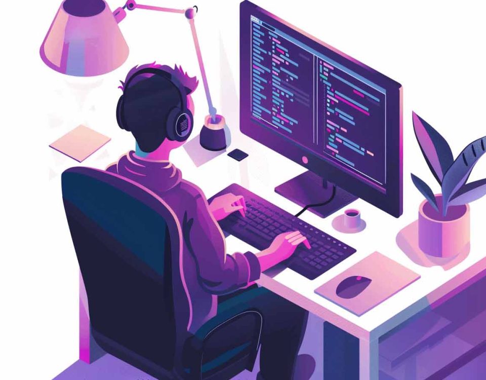 A website designer using AI to improve a website