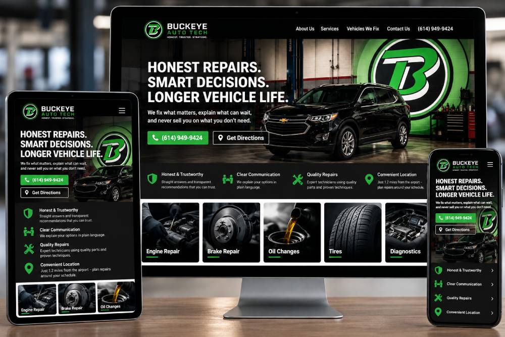 Buckeye Auto Tech website design example