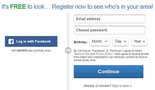 Match.com has great Call to Action design