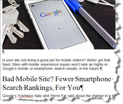 bad mobile site and fewer smart phone search rankings